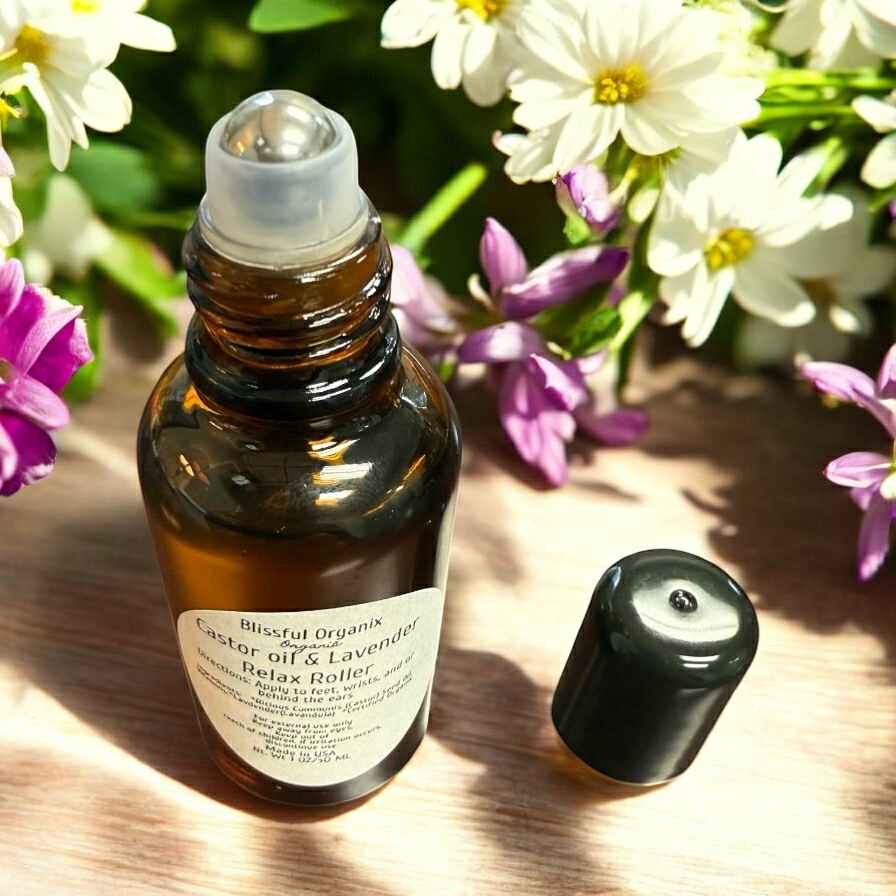 Organic Castor Oil & Lavender Relax Roller – 1oz
