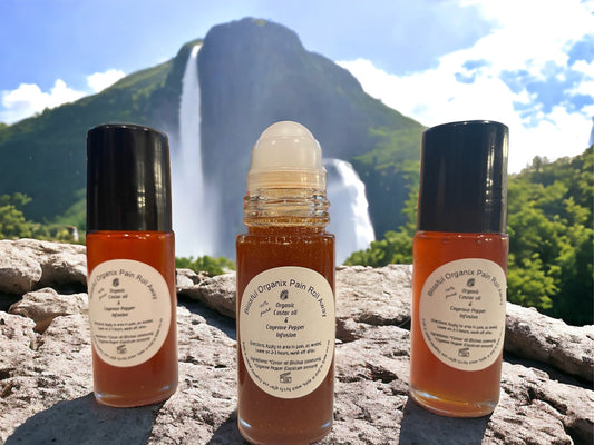 Organic Castor Oil & Cayenne Pepper Roller for Pain Relief