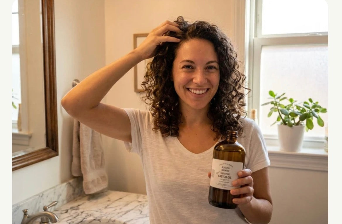 Organic Castor Oil (16 oz) in Glass Bottle – 100% Pure, Cold Pressed & Hexane-Free | Natural Hair Growth, Skin Care