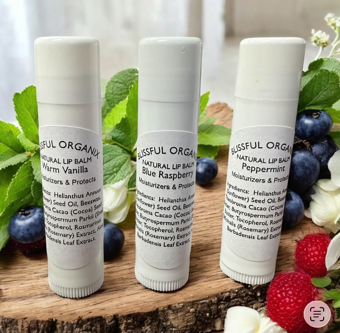 Blissful Organix Natural Moisturizing Lip Balms