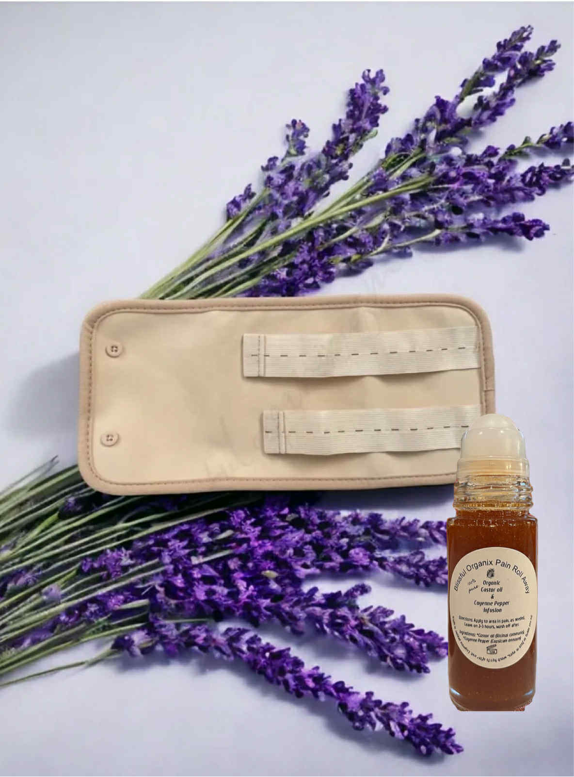 Blissful Organix Castor Oil & Cayenne Relief Roller with Compress